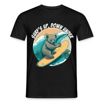 Down under surfender Koalabär - Männer T-Shirt - Schwarz - Vorne - AI Model Male 178 light (178cm)
