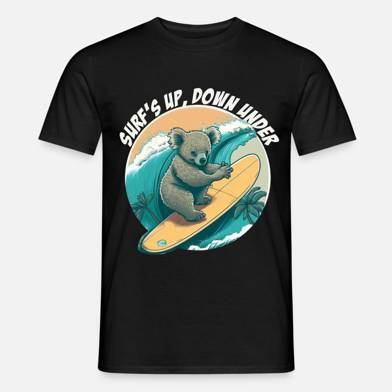 Down under surfing koala bear - Men’s T-shirt - black