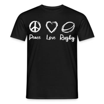 Frieden Liebe Rugby - Männer T-Shirt - Schwarz - Vorne - AI Model Male 178 light (178cm)