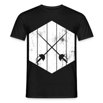 Fencing Swords Sketch - Men's T-Shirt - black - Front - AI Model Male 178 light (178cm)