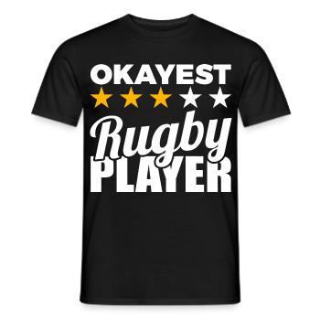 Funny rugby player - Men's T-Shirt - black - Front - AI Model Male 178 light (178cm)