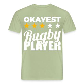 Funny rugby player - Men's T-Shirt - sage - Front - AI Model Male 178 light (178cm)