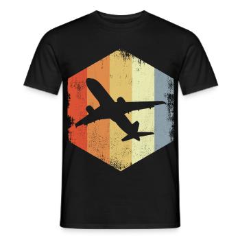 Avion à réaction vintage - T-shirt homme - noir - Devant - AI Model Male 178 light (178cm)