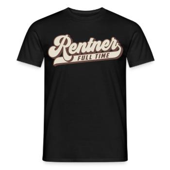 Full Time Rentner | Farben änderbar - Männer T-Shirt - Schwarz - Vorne - AI Model Male 178 light (178cm)