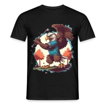Adler schwingt den Golfschläger - Männer T-Shirt - Schwarz - Vorne - AI Model Male 178 light (178cm)
