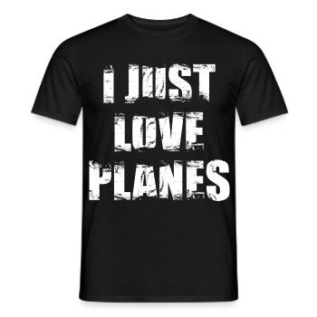 J’adore les avions - T-shirt homme - noir - Devant - AI Model Male 178 light (178cm)