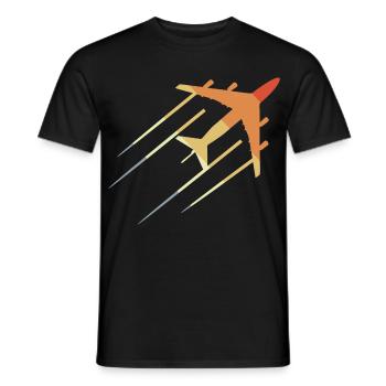 Dessin d’avion vintage - T-shirt homme - noir - Devant - AI Model Male 178 light (178cm)