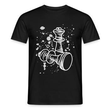 Schachfiguren Zeichnung - Männer T-Shirt - Schwarz - Vorne - AI Model Male 178 light (178cm)