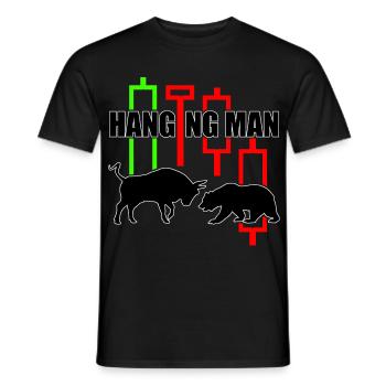 Trading Shirt Hanging Man R6Z - Männer T-Shirt - Schwarz - Vorne - AI Model Male 178 light (178cm)