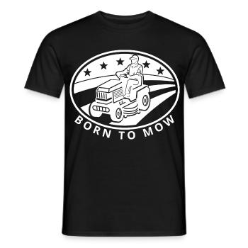Citation amusante de jardinage née pour tondre - T-shirt homme - noir - Devant - AI Model Male 178 light (178cm)