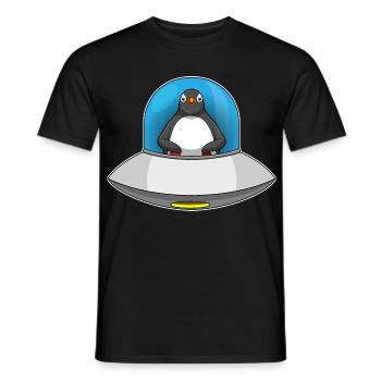 Penguin Spaceship Space - T-shirt homme - noir - Devant - AI Model Male 178 light (178cm)