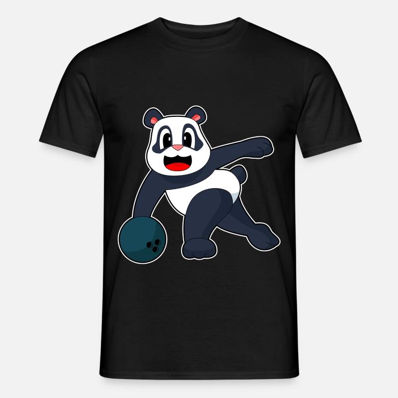 Panda Bowling Bowlingkugel - Männer T-Shirt - Schwarz