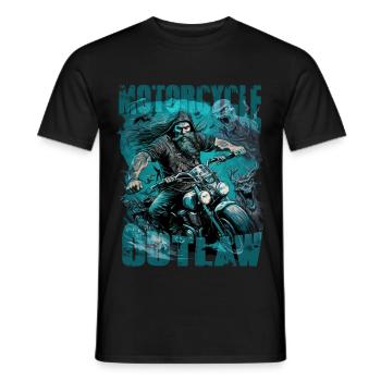 Motard hors-la-loi - T-shirt homme - noir - Devant - AI Model Male 178 light (178cm)