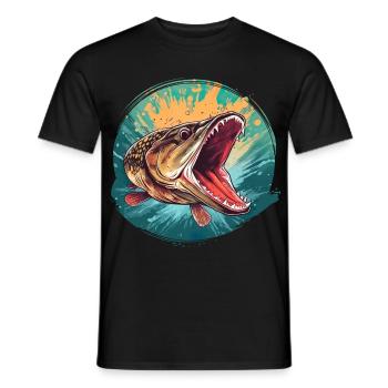 Pike - Men's T-Shirt - black - Front - AI Model Male 178 light (178cm)