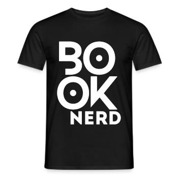 Funny Reading Book Nerd - Men's T-Shirt - black - Front - AI Model Male 178 light (178cm)
