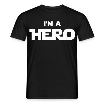 Je suis un héros (blanc) - T-shirt homme - noir - Devant - AI Model Male 178 light (178cm)