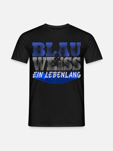 Blau Weiss ein Leben Lang - Männer T-Shirt - Schwarz