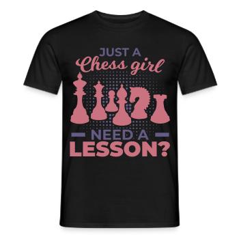 Chess Girl - Men's T-Shirt - black - Front - AI Model Male 178 light (178cm)