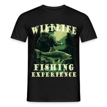 Angler auf der Jagd mit Schriftzug - Männer T-Shirt - Schwarz - Vorne - AI Model Male 178 light (178cm)