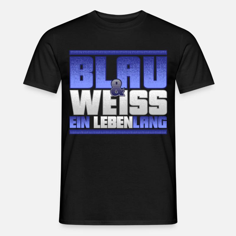 Blau Weiss ein Leben Lang - Männer T-Shirt - Schwarz