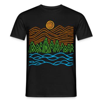 Seltsame Landschaft - Männer T-Shirt - Schwarz - Vorne - AI Model Male 178 light (178cm)