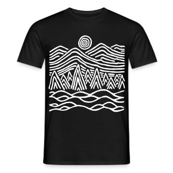 Seltsame weiße Landschaft - Männer T-Shirt - Schwarz - Vorne - AI Model Male 178 light (178cm)