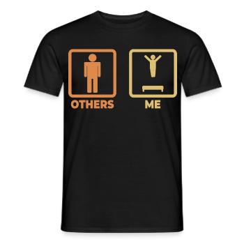 Trampolin Strichmännchen - Männer T-Shirt - Schwarz - Vorne - AI Model Male 178 light (178cm)