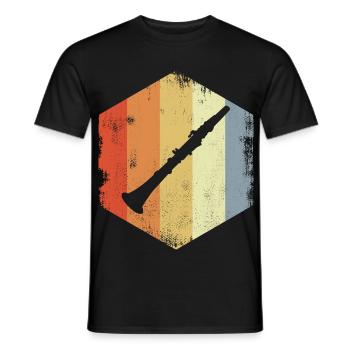 Dessin de clarinette vintage - T-shirt homme - noir - Devant - AI Model Male 178 light (178cm)