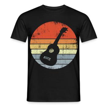 Vintage Ukulele Sketch - Men's T-Shirt - black - Front - AI Model Male 178 light (178cm)