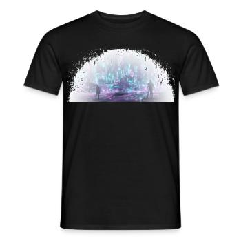Cybercity - City in the Light - Men's T-Shirt - black - Front - AI Model Male 178 light (178cm)