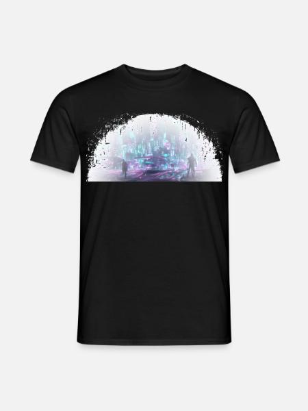 Cybercity - City in the Light - Männer T-Shirt - Schwarz