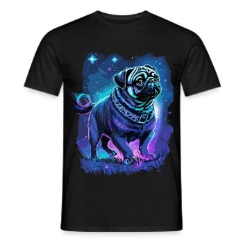 Mops Hund Mitternachtszauber - Männer T-Shirt - Schwarz - Vorne - AI Model Male 178 light (178cm)