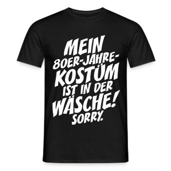 80er Jahre Kostüm Ist In Der Wäsche 80s Party 80er - Männer T-Shirt - Schwarz - Vorne - AI Model Male 178 light (178cm)