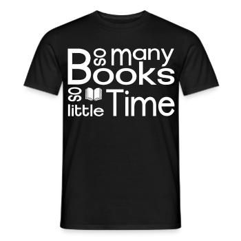 So many books, so little time - Men's T-Shirt - black - Front - AI Model Male 178 light (178cm)