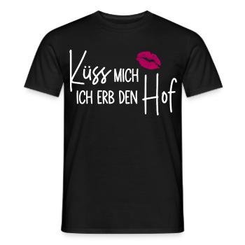 Küss mich Ich erb den Hof - Männer T-Shirt - Schwarz - Vorne - AI Model Male 178 light (178cm)