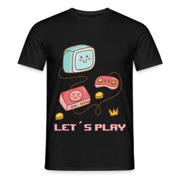 Kawaii Gaming - Sweet fun! - Men's T-Shirt - black - Front - AI Model Male 178 light (178cm)