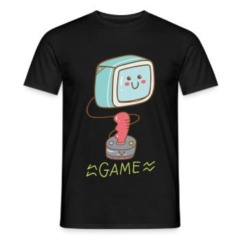 Kawaii Gaming - Sweet fun! - Men's T-Shirt - black - Front - AI Model Male 178 light (178cm)