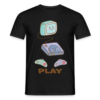 Kawaii Gaming - Sweet fun! - Men's T-Shirt - black - Front - AI Model Male 178 light (178cm)