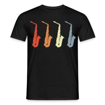 Modèles de saxophones vintage - T-shirt homme - noir - Devant - AI Model Male 178 light (178cm)