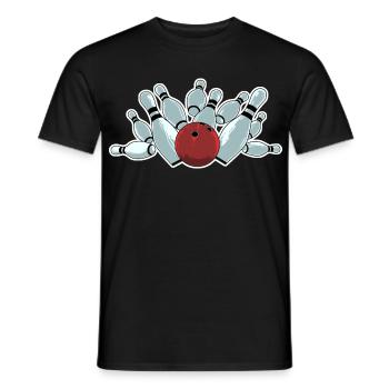 Bowling Strike - Men's T-Shirt - black - Front - AI Model Male 178 light (178cm)