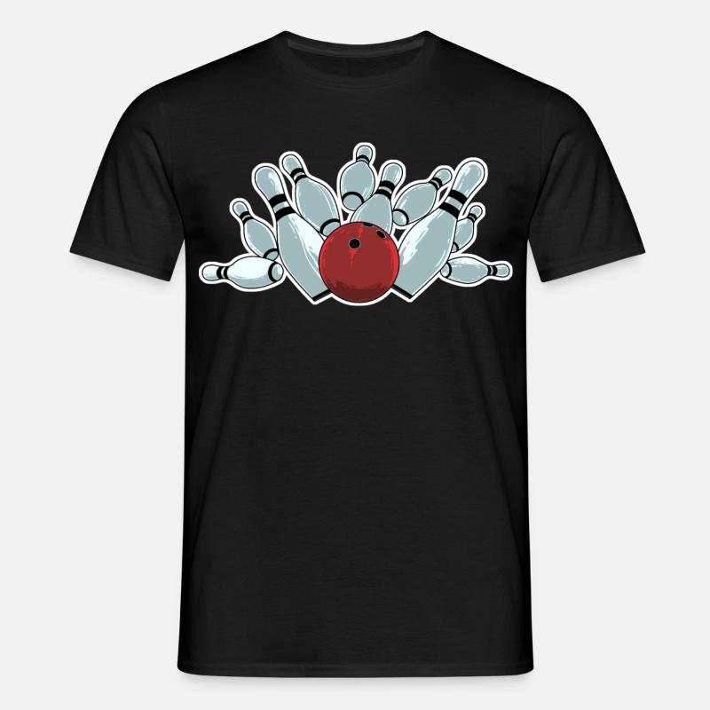 Bowling Strike - Männer T-Shirt - Schwarz