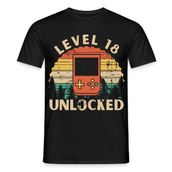 Level 18 Unlocked - Men's T-Shirt - black - Front - AI Model Male 178 light (178cm)