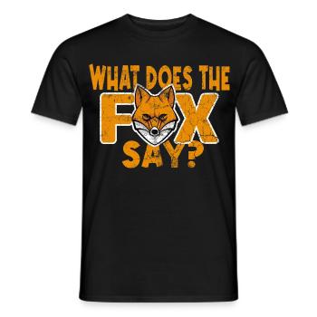 What does the Fox say - Männer T-Shirt - Schwarz - Vorne - AI Model Male 178 light (178cm)