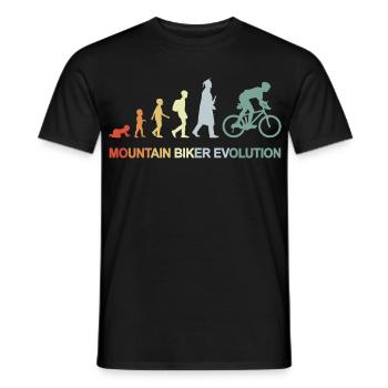 Mountainbiker Evolution - Männer T-Shirt - Schwarz - Vorne - AI Model Male 178 light (178cm)