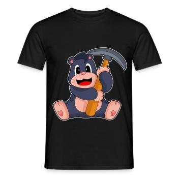 Maulwurf Bergarbeiter Spitzhacke Bergbau - Männer T-Shirt - Schwarz - Vorne - AI Model Male 178 light (178cm)