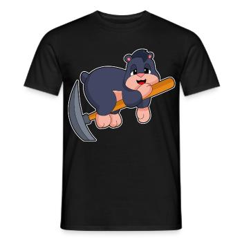 Maulwurf Bergarbeiter Spitzhacke Bergbau - Männer T-Shirt - Schwarz - Vorne - AI Model Male 178 light (178cm)