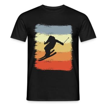 Ski vintage - T-shirt homme - noir - Devant - AI Model Male 178 light (178cm)