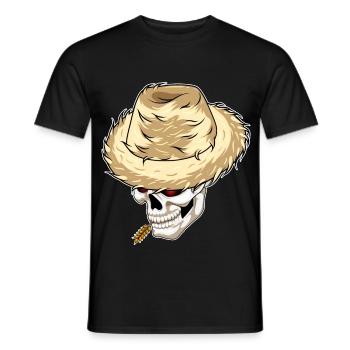 Totenkopf Landwirt Weizen Bauernhof - Männer T-Shirt - Schwarz - Vorne - AI Model Male 178 light (178cm)
