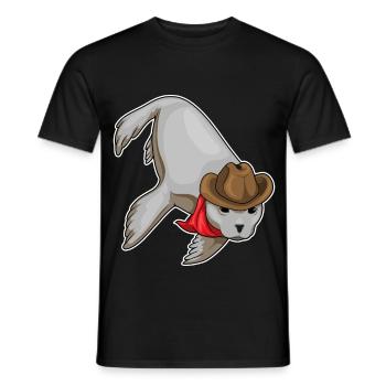 Seehund Cowboy Cowboyhut - Männer T-Shirt - Schwarz - Vorne - AI Model Male 178 light (178cm)