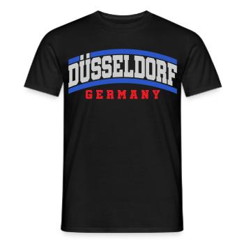 Dusseldorf City Text Font | Colors changeable - Men's T-Shirt - black - Front - AI Model Male 178 light (178cm)